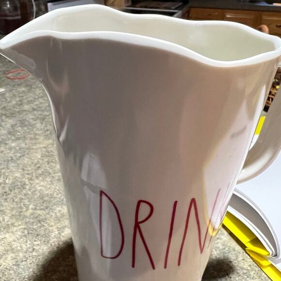 Rae Dunn DRINK pitche, Red letters - Picture 2 of 4